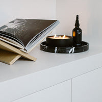 Black Marble Round Tray with Rim - Ø30 cm