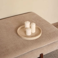 Beige Marble Round Tray with Rim - Ø30 cm