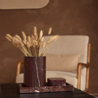 Охладител от червен мрамор - Ø12x18 cm