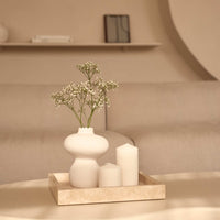 Травертинов квадратен поднос - 30x30 см