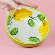 Medium Pottery Grater Bowl for Kitchen & Home Decor / LEMON