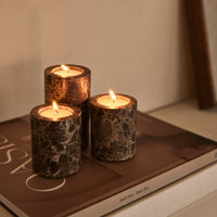 Мраморен свещник Brown M - Ø6 x 7 см