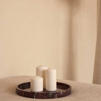 Red Marble Round Tray with Rim - Ø30 cm