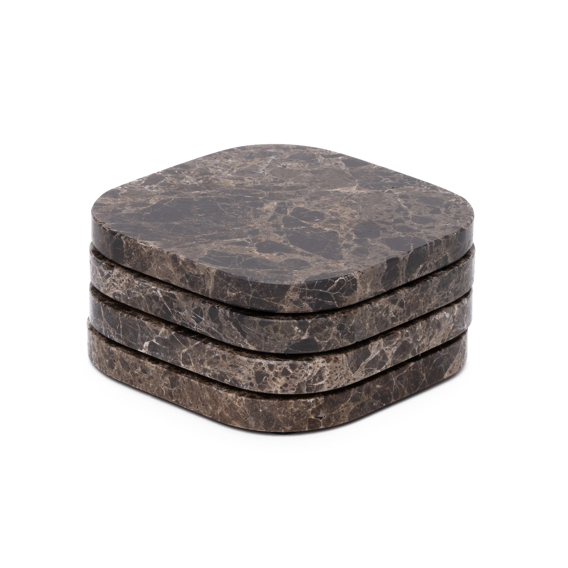 Marble Coasters Brown - Set of 4
