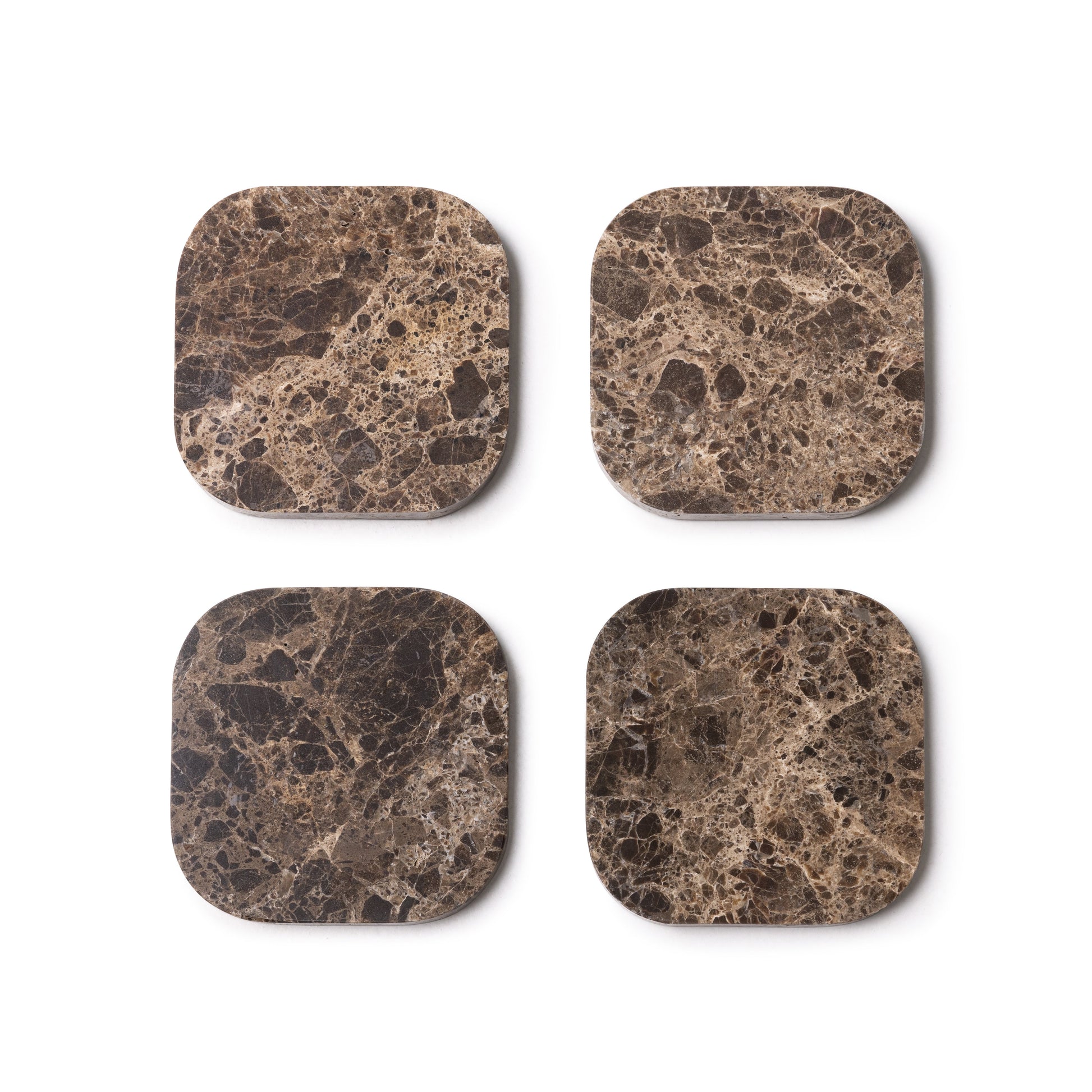 Marble Coasters Brown - Set of 4