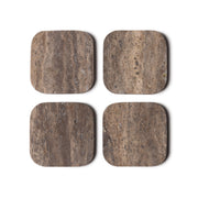 Titanium Travertine Coasters - Set of 4