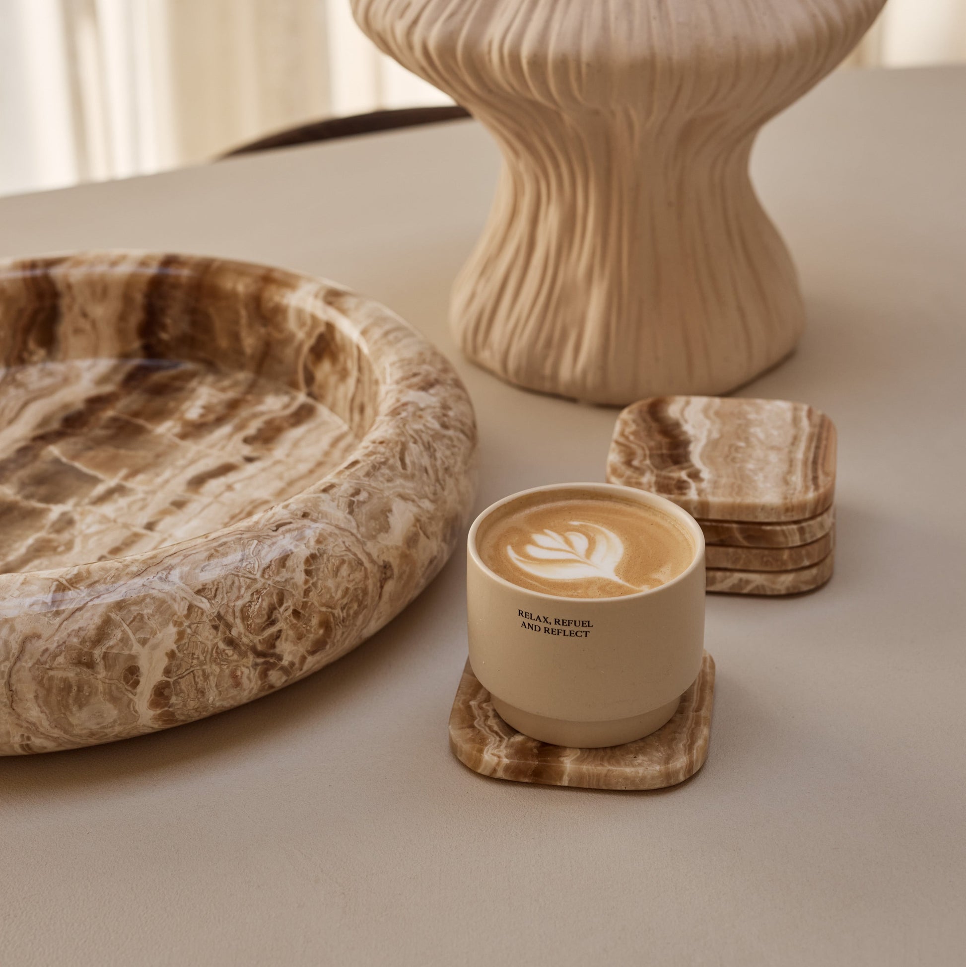 Sandal Onyx Coasters - Set of 4