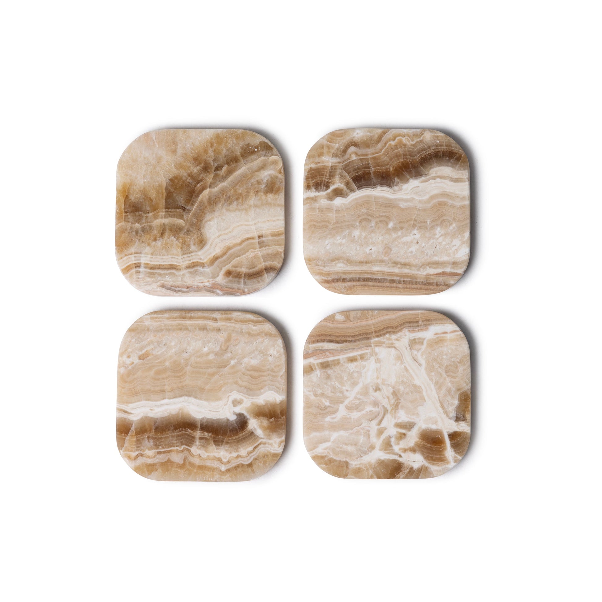 Sandal Onyx Coasters - Set of 4