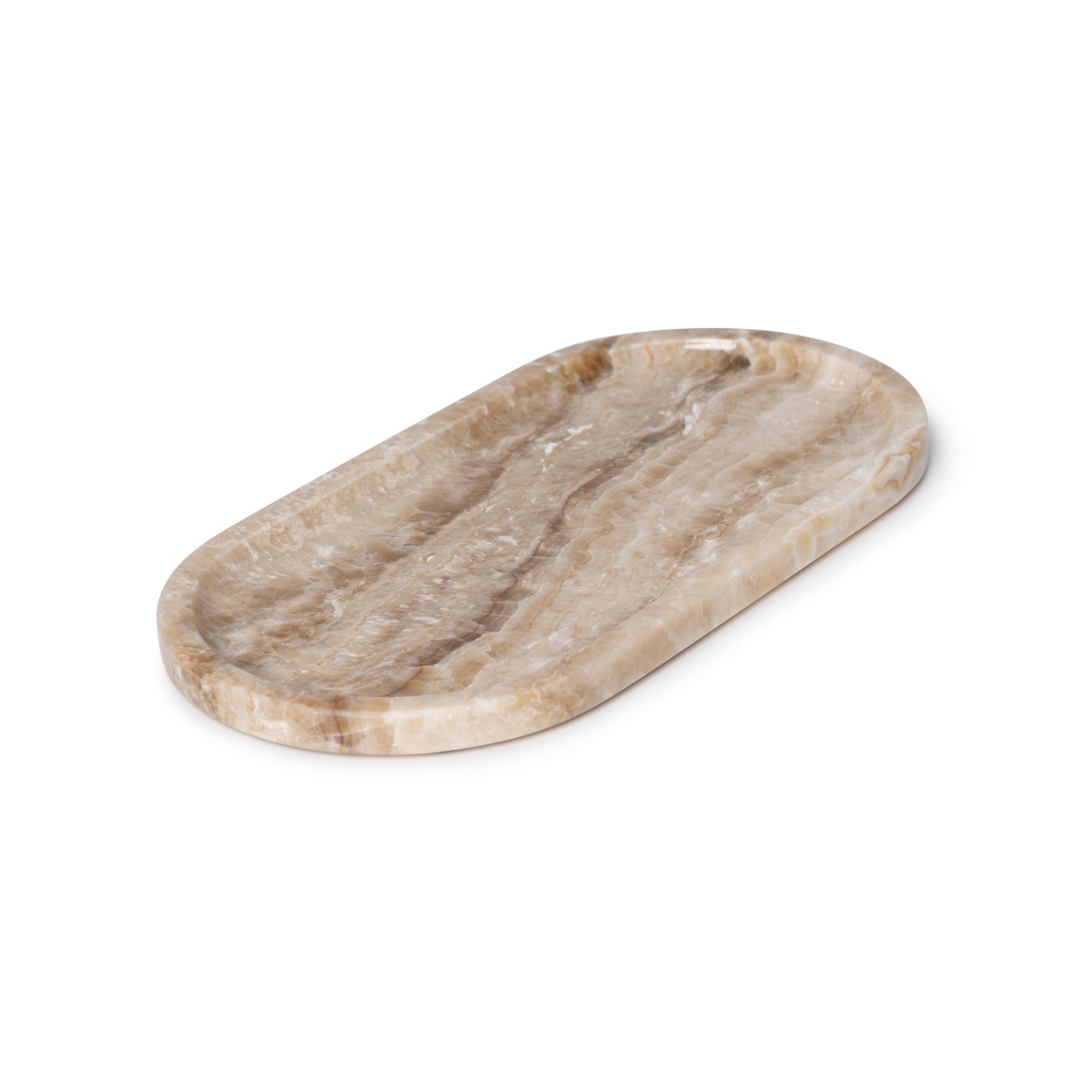 Sandal Onyx Oval Tray - 30x15 cm