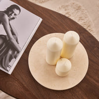 Травертинов кръгъл поднос - Ø30 см