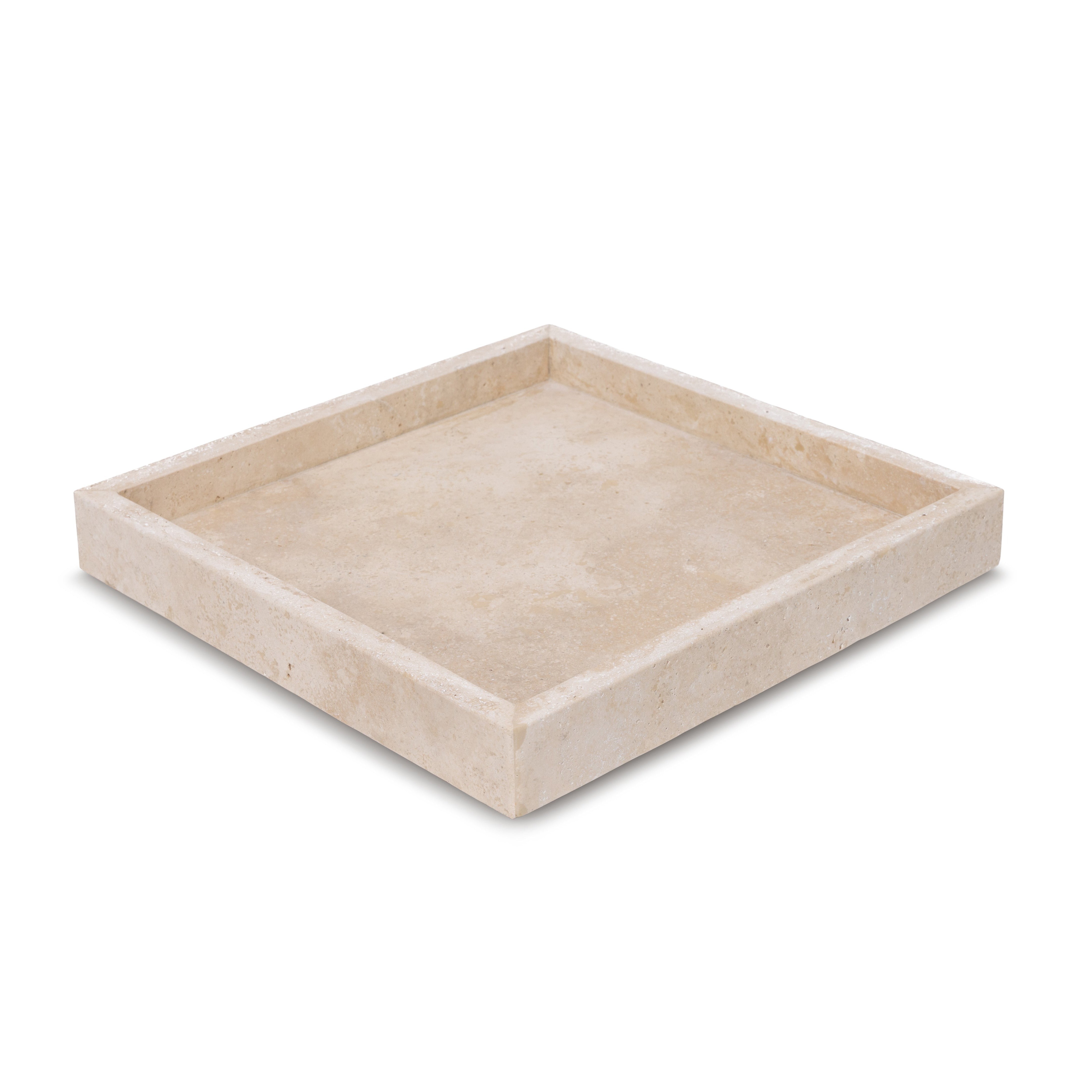 Травертинов квадратен поднос - 30x30 см