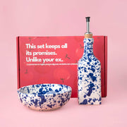 Ръчно керамичен закуска комплект: диспенсър и настъргваща чиния